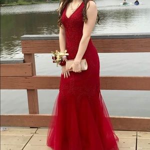 Cachet red formal prom dress